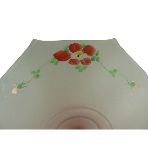 Server Depression Glass Frosted Pink Octagonal Sandwich Dessert Hand Painted 8 s - Picture 7 of 12